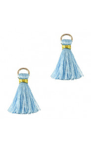 Mini Quaste 2cm - Gold-ice blue